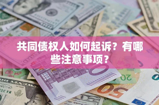 北京共同债权人如何起诉？有哪些注意事项？